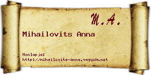 Mihailovits Anna névjegykártya